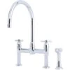 Perrin & Rowe Io Crosshead 2 Hole Sink Mixer & Rinse Chrome -Deals Bathroom Store perrin rowe 4272cp
