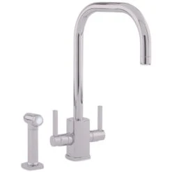 Perrin & Rowe Rubiq U Spout Sink Mixer Tap With Rinse Pewter