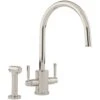 Perrin & Rowe Rubiq C Spout Sink Mixer Tap With Rinse Nickel -Deals Bathroom Store perrin rowe 4312ni