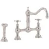 Perrin & Rowe Provence Crosshead Bridge Sink Mixer & Rinse Pewter -Deals Bathroom Store perrin rowe 4755pf