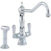 Perrin & Rowe Picardie Twin Lever Sink Mixer Tap & Rinse Chrome -Deals Bathroom Store perrin rowe 4766cp