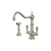 Perrin & Rowe Picardie Twin Lever Sink Mixer Tap & Rinse Nickel -Deals Bathroom Store perrin rowe 4766ni a