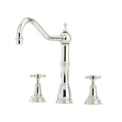 Perrin & Rowe Alsace Sink Mixer, Crosstop Handles, Bronze