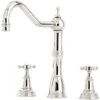 Perrin & Rowe Alsace 3 Hole Sink Mixer Crosshead Handles Chrome -Deals Bathroom Store perrin rowe 4770cp