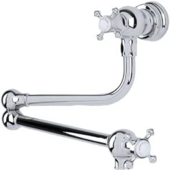 Perrin & Rowe Pot Filler With Crosshead Handles Pewter