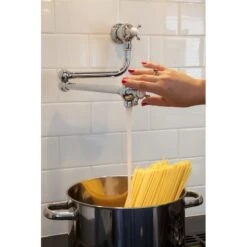 Perrin & Rowe Pot Filler With Crosshead Handles Pewter -Deals Bathroom Store perrin rowe 4798pf 3