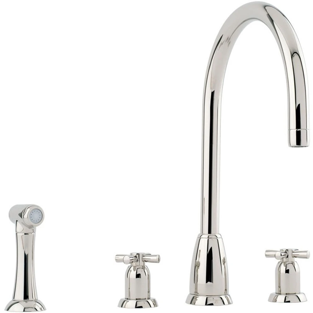 Perrin & Rowe Callisto Crosshead 3 Hole C Spout Sink Mixer Tap Nickel 3 Perrin & Rowe Callisto Crosshead 3 Hole C Spout Sink Mixer Tap Nickel