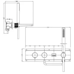 RAK Amalfi Dual Outlet Shower Valve With Handset & Spout Brushed Nickel -Deals Bathroom Store rak rakama3306n 2