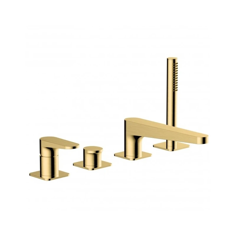 RAK Ischia 4 Hole Bath Shower Mixer Brushed Gold 3 RAK Ischia 4 Hole Bath Shower Mixer Brushed Gold
