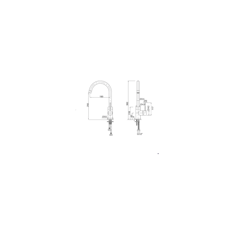 RAK Paris Side Lever Kitchen Sink Mixer 4 RAK Paris Side Lever Kitchen Sink Mixer - Image 2