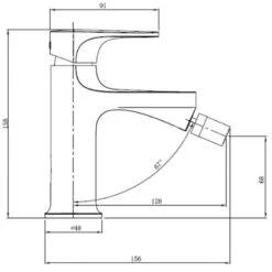 RAK Portofino Bidet Mixer Tap Brushed Gold -Deals Bathroom Store rak rakpor3006g 2