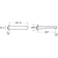 Roca Naia Wall-Mounted Bath Spout -Deals Bathroom Store roca 525308900 2