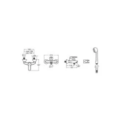 Roca V2 Wall Mounted Bath Shower Mixer With Kit Chrome -Deals Bathroom Store roca 5a0125c02 3