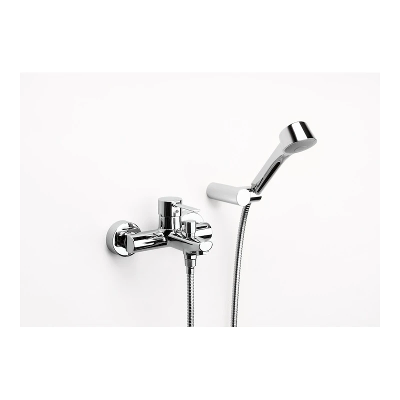 Roca Targa Wall Mounted Bath Shower Mixer & Kit Chrome 3 Roca Targa Wall Mounted Bath Shower Mixer & Kit Chrome