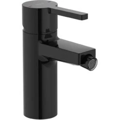 Roca Naia Bidet Mixer With Pop Up Waste Titanium Black
