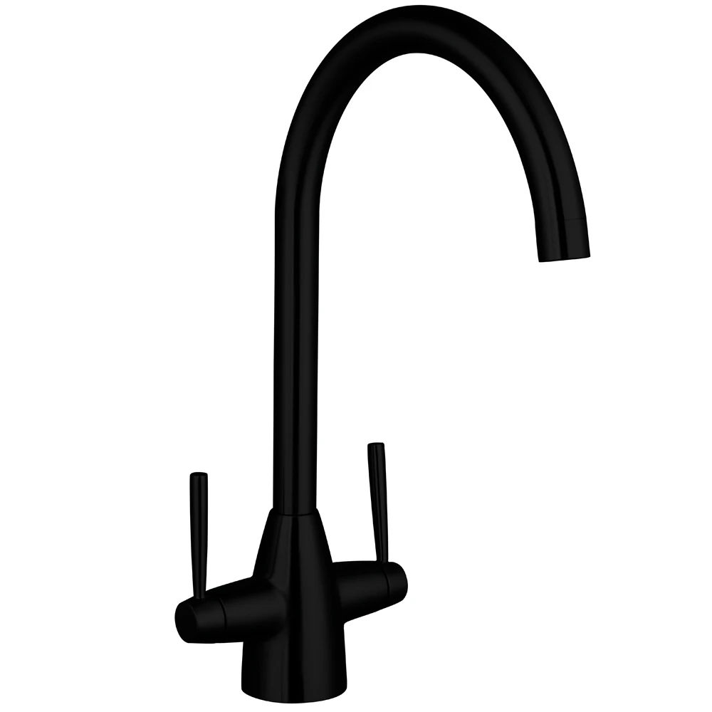Trisen Roune Two Handle Kitchen Mixer Tap Black 3 Trisen Roune Two Handle Kitchen Mixer Tap Black