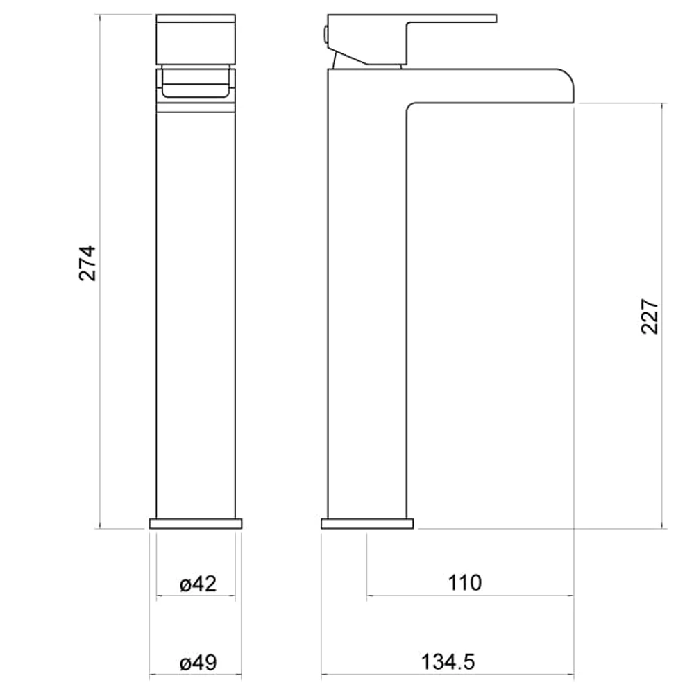 Trisen Warley Tall Mono Basin Mixer Tap 4 Trisen Warley Tall Mono Basin Mixer Tap - Image 2