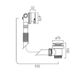 Vado Omika Push Type Bath Filler Waste & Overflow -Deals Bathroom Store vado wg 81389 cp 3
