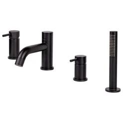 Vema Maira 4-Hole Deck Mounted Bath/Shower Mixer Black